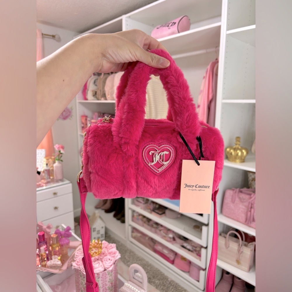Juicy Couture Lets Get Cozy Roll Mini Bag Pink Flash
